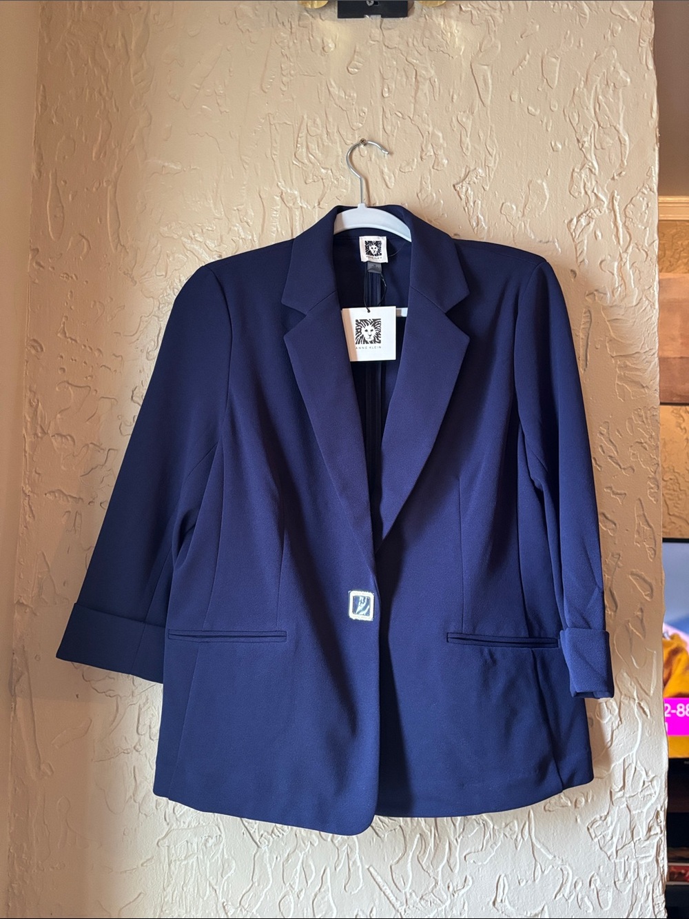 Anne Klein Navy Single-Button Blazer